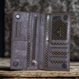 Genuine Leather Long Wallet light-chocolate